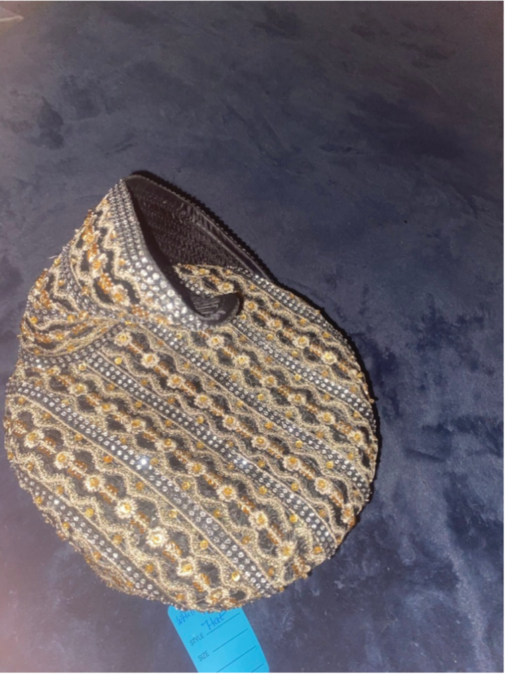 Women's Whittall & Shon Black & Gold Embellished Hat, One Size - Picture 4 of 11